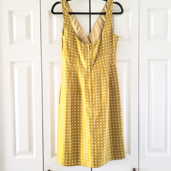 J. Crew Silk Golden Polka Dot Fit N Flare Dress 8 - Picture 5 of 6